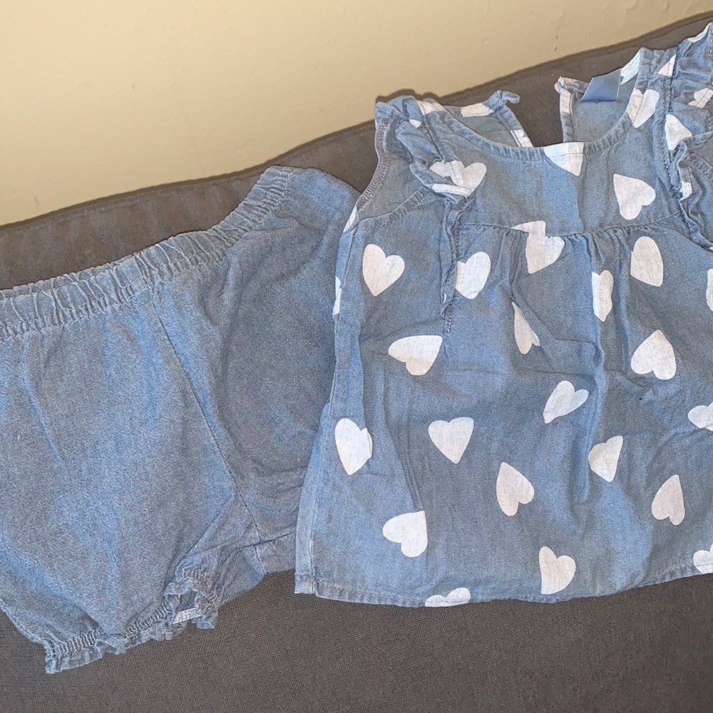 Carter’s 2 piece Denim Heart outfit
